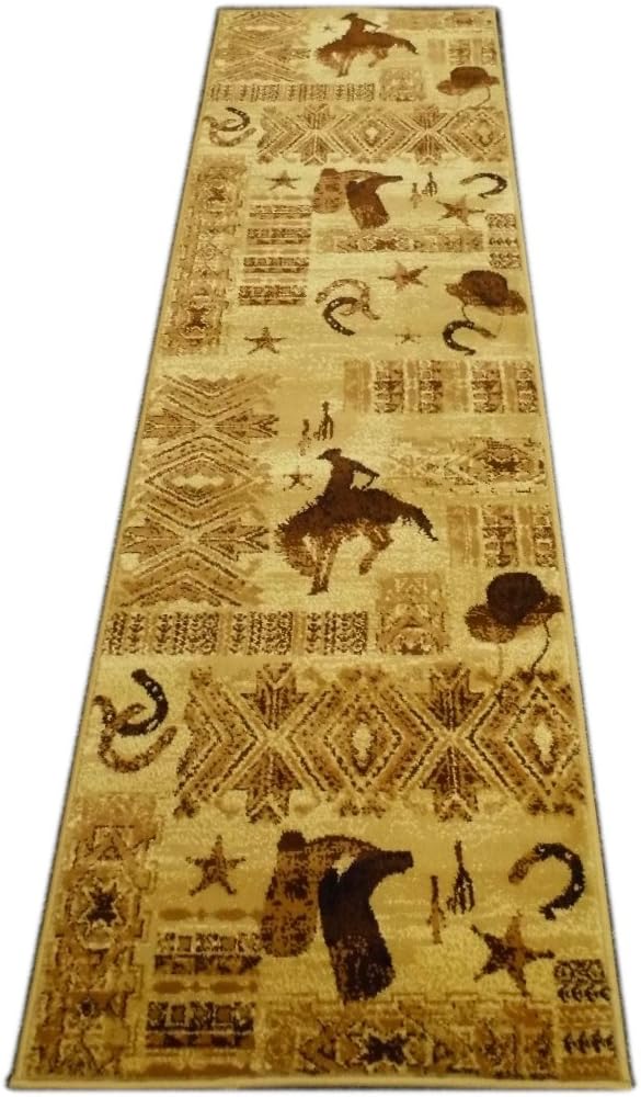 Amazon.com: YETTASBIN Western Desert Cowboy Area Rug, Anti Fatigue ...
