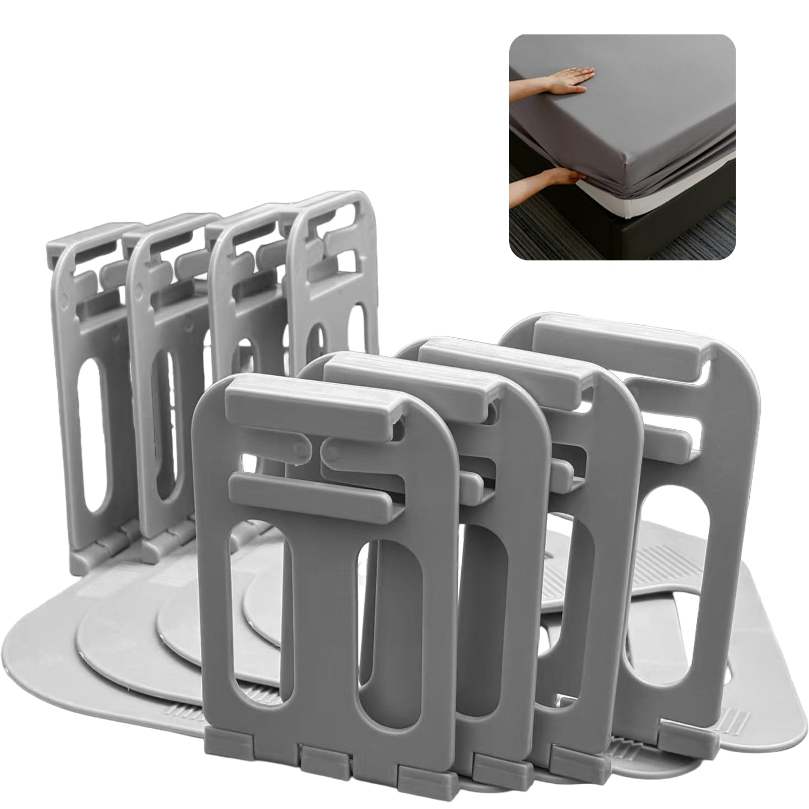 4 Pièces Bloque Drap Housse - Maintien Drap Housse Coin avec Bandes de Fixation Adaptés à Tous Types de Matelas