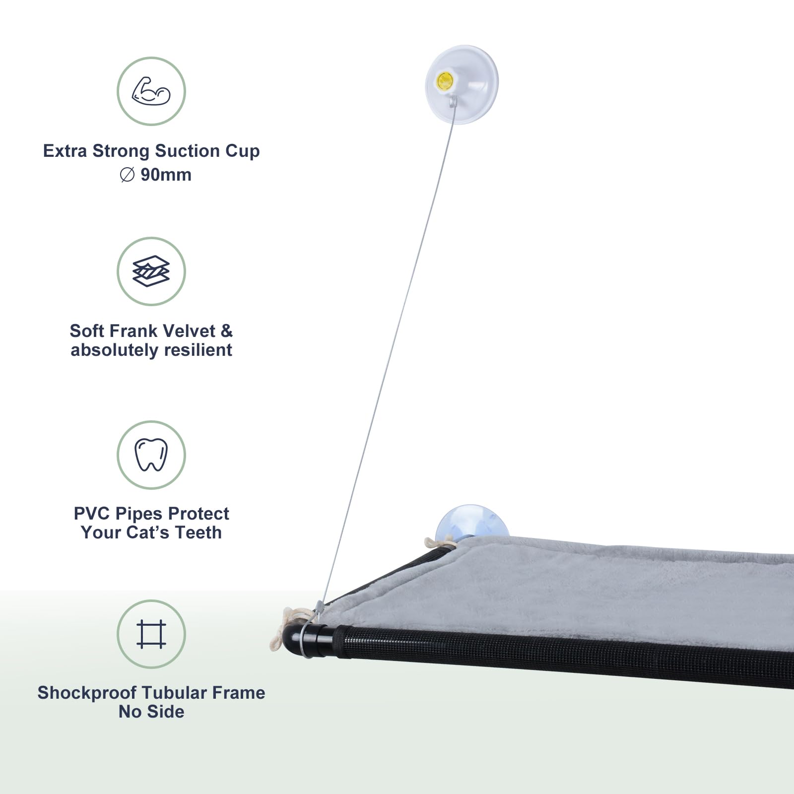 Katzenhängematte Fürs Fenster – Mit Saugnäpfen, Bis 22 Kg Belastbar | Klappbar, Waschbar & Platzsparend Für Katzen