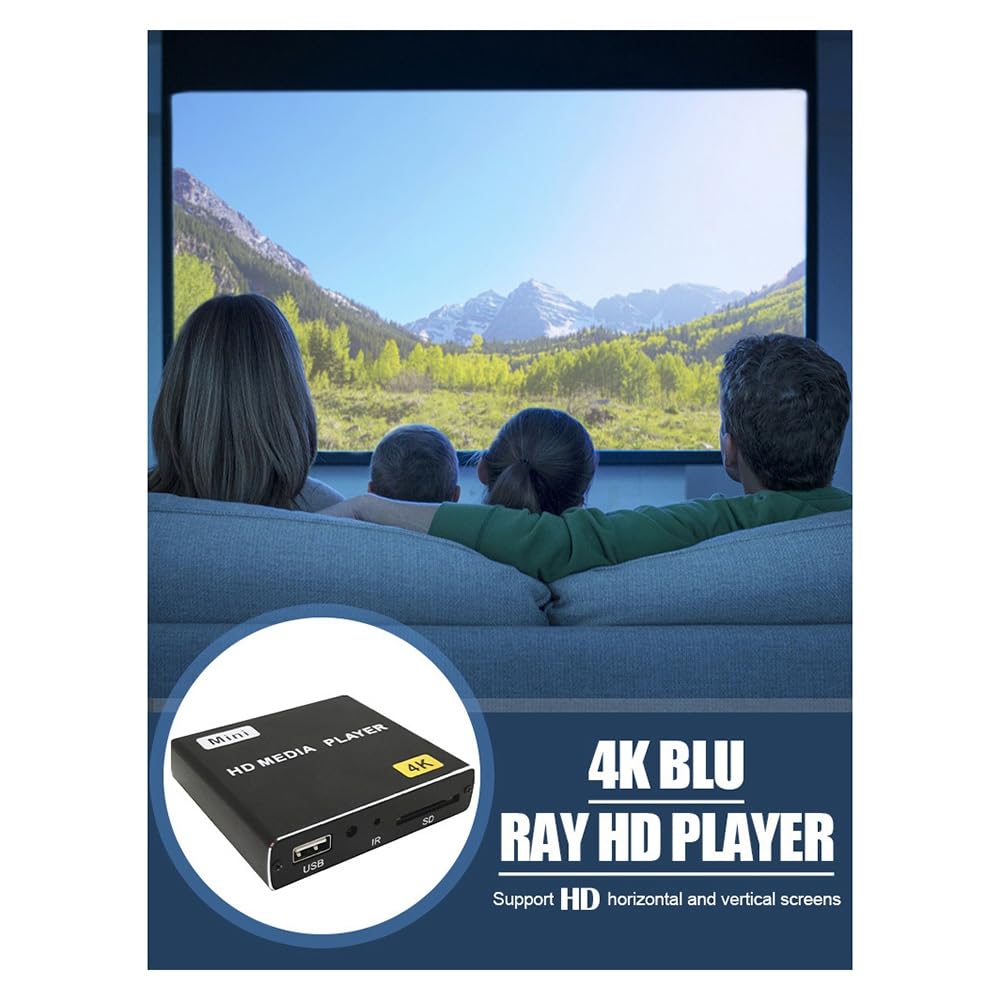 Mini 4K HDD Media Player Car U Disk Player 1080P con Unità USB/Schede SD Spina UE