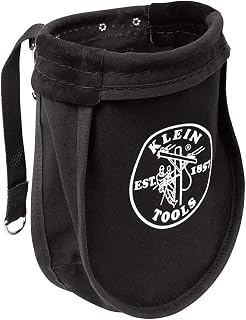 Klein Tools 51A Nut & Bolt Pouch - Durable No. 10 Canvas Utility Tool Bag with Interior Pocket, Leather Reinforcements, 9x3.5x10 Inch