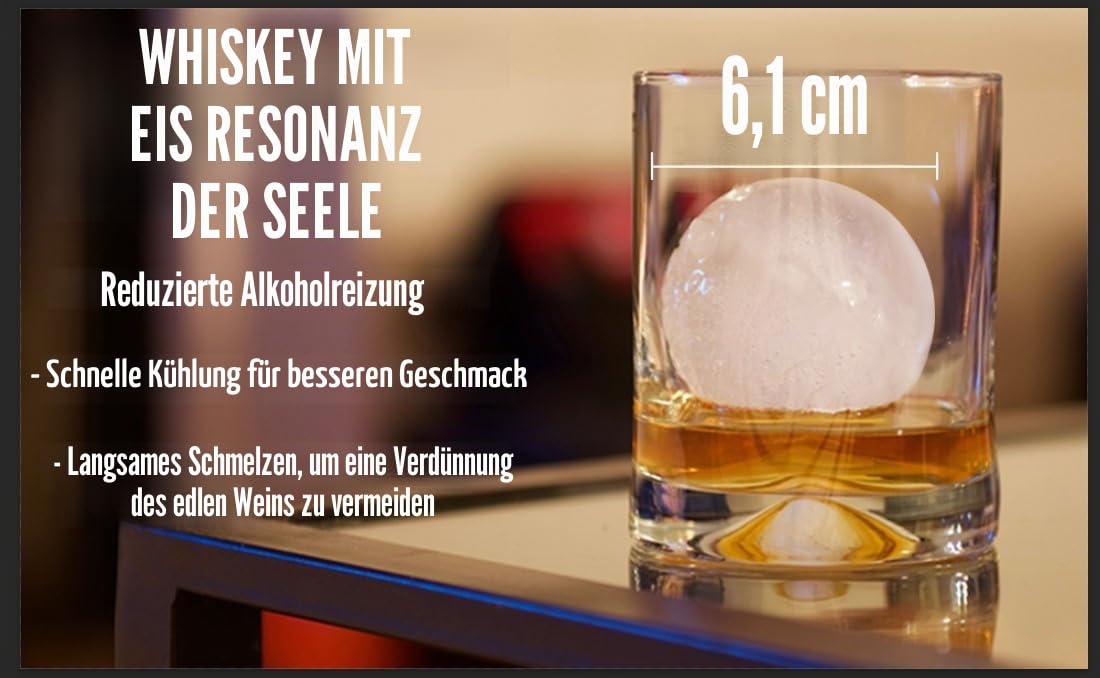 VEVOR Ice Ball Maker Eiskugelpresse Satz 60 mm, Eiswürfelform Eiskugelform mit Eiszange & Tropfschale, Alu Rote Strapazierfähige Eiswürfelformen Eiswürfelbehälter Whisky Americano, Saft & Milch