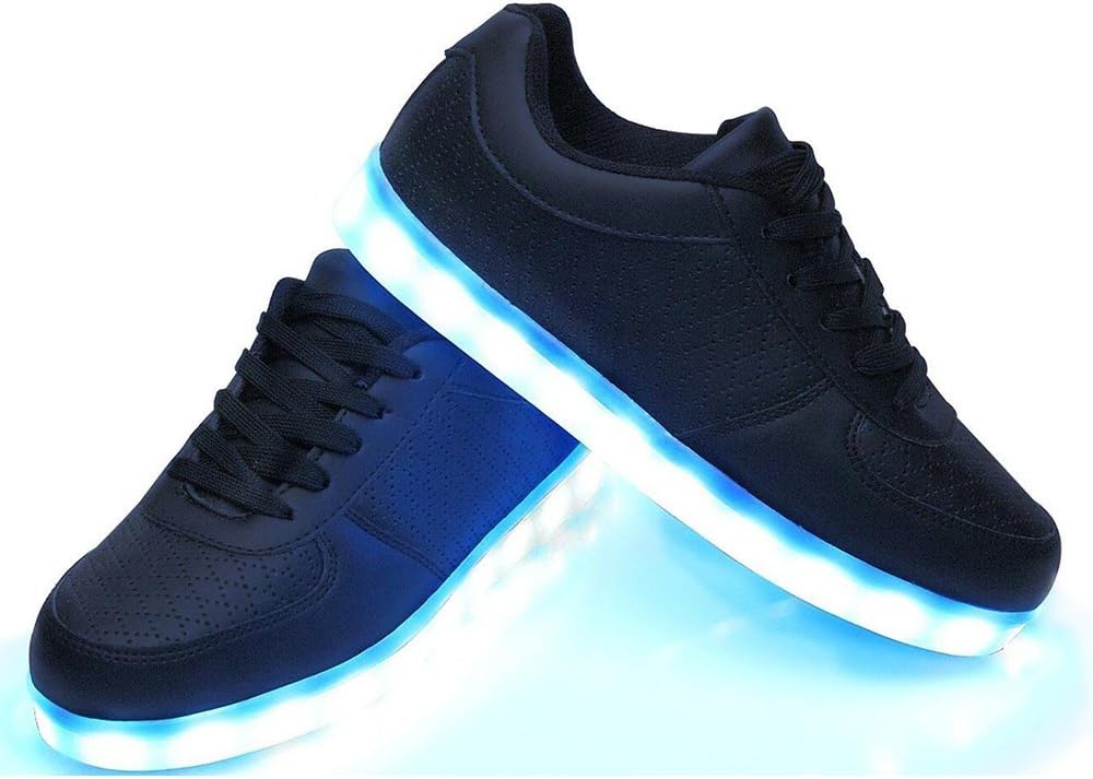 Black USB Charging LED Shoes Flashing Sneakers 43