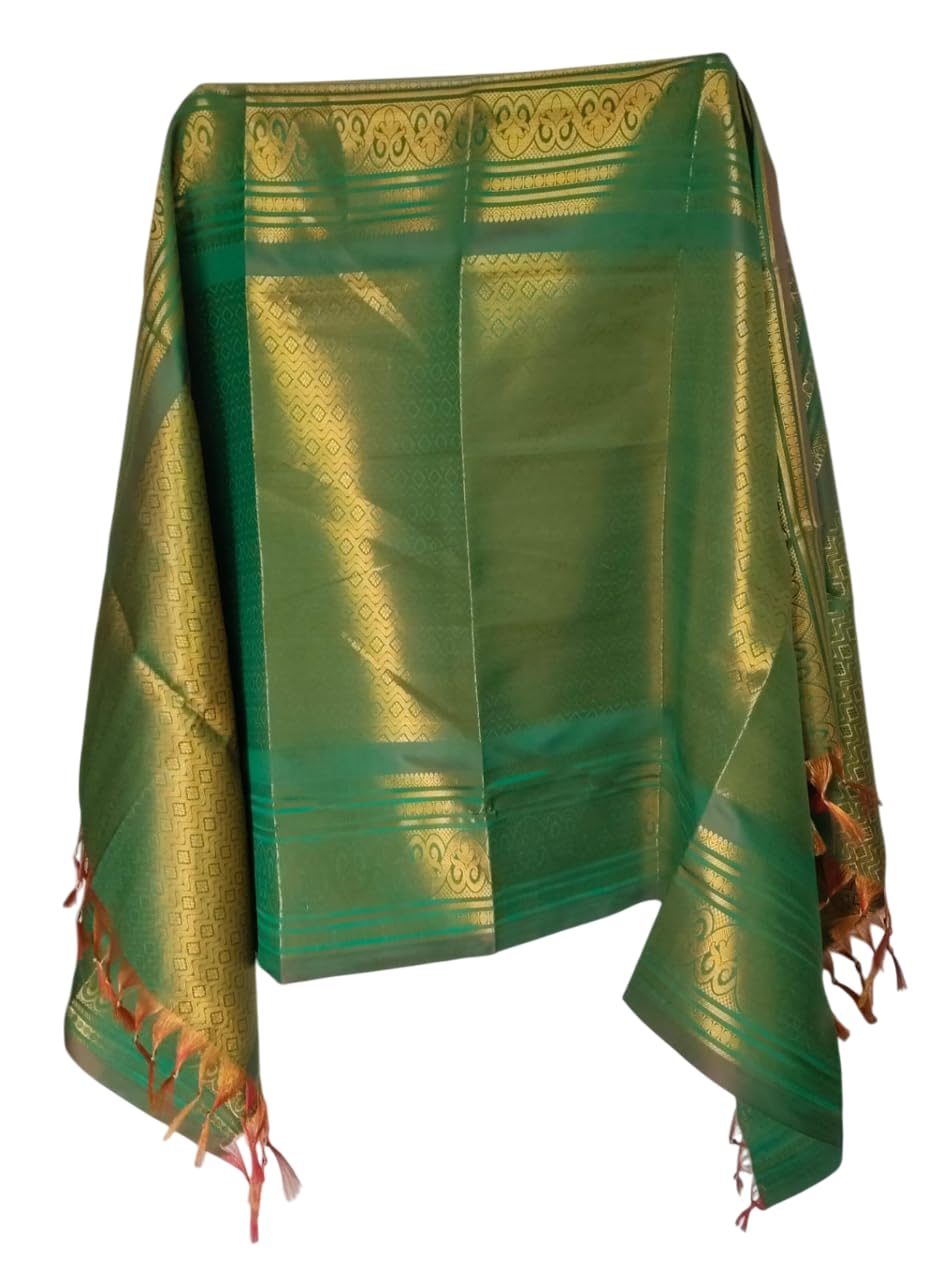 sajaea Double Zari Ram Green Felicitation Shawl-picture-14