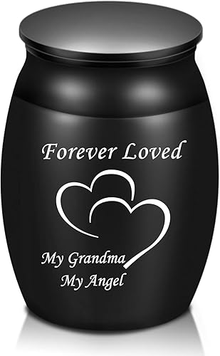 Urnas para cenizas de abuela, urnas de cremación pequeñas de 1.6 pulgadas de alto para funeral, urnas decorativas personales en miniatura, mini urna