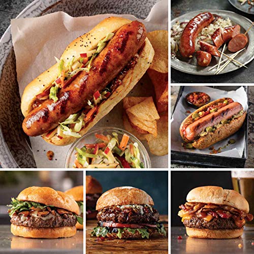 Burgers & Sausage Sampler from Omaha Steaks (Apple & Gouda Chicken Sausages, Delmonico Burgers, Omaha Steaks Burgers, Brisket Burgers, Gourmet Jumbo Franks, and Kielbasa Sausages)