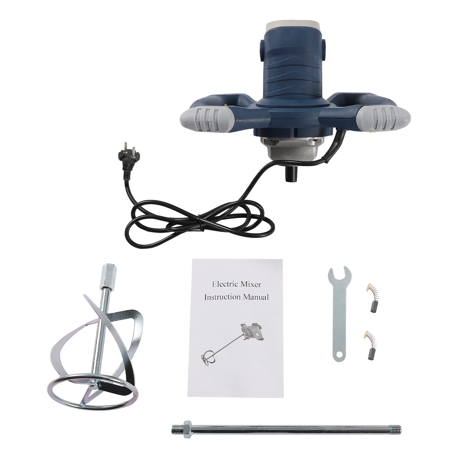 Agitatore professionale da 1400 W, miscelatore per malta a secco, per colla, stucco, betoniera, 6 marce, regolabile