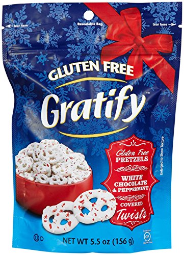 Gratify Gluten Free Pretzels-White Chocolate & Peppermint Covered Twists-5.5 oz