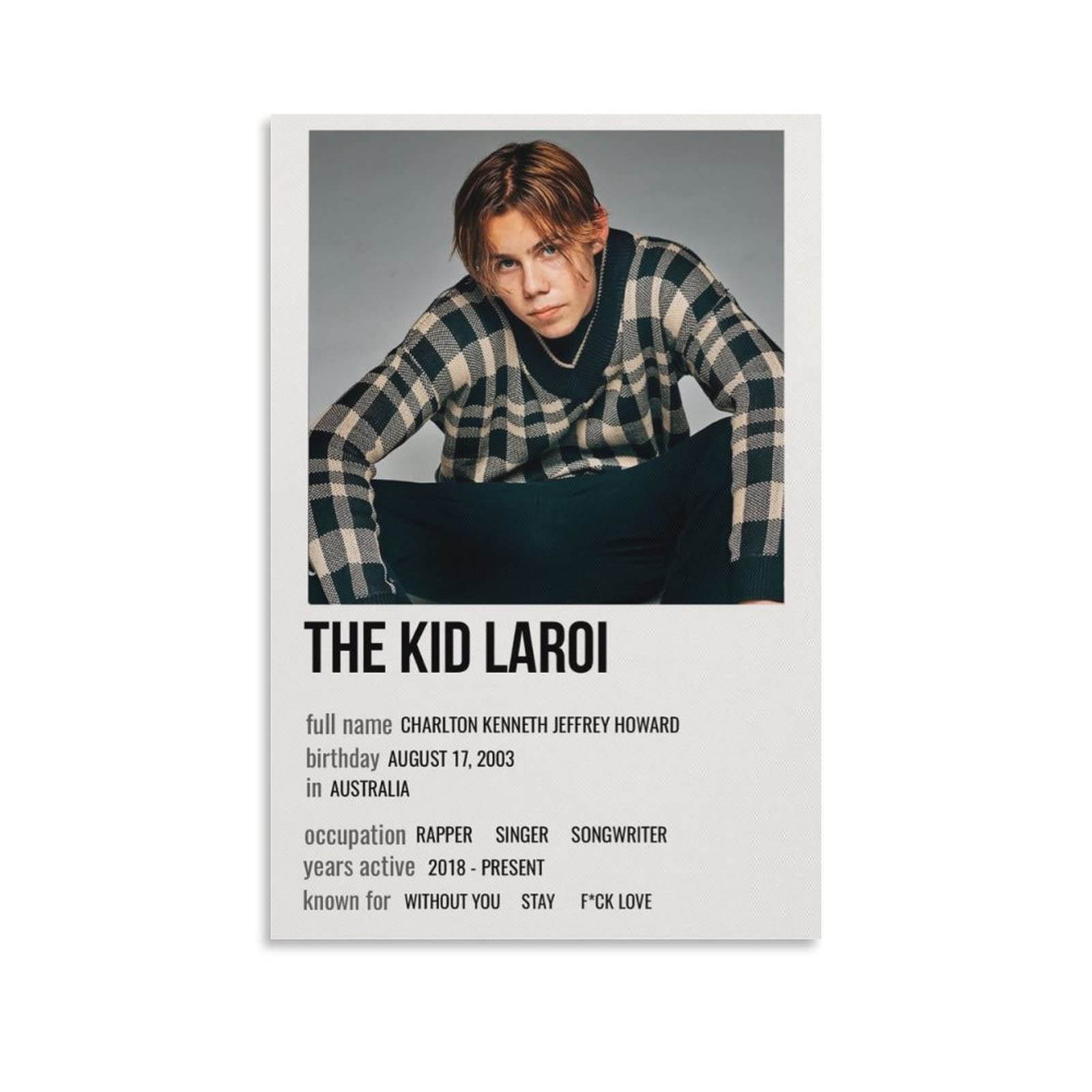 Qiufeng2015 3 Panel Hanging Posters Vertical The Kid Laroi Unframe-Style 08x12inch(20x30cm)