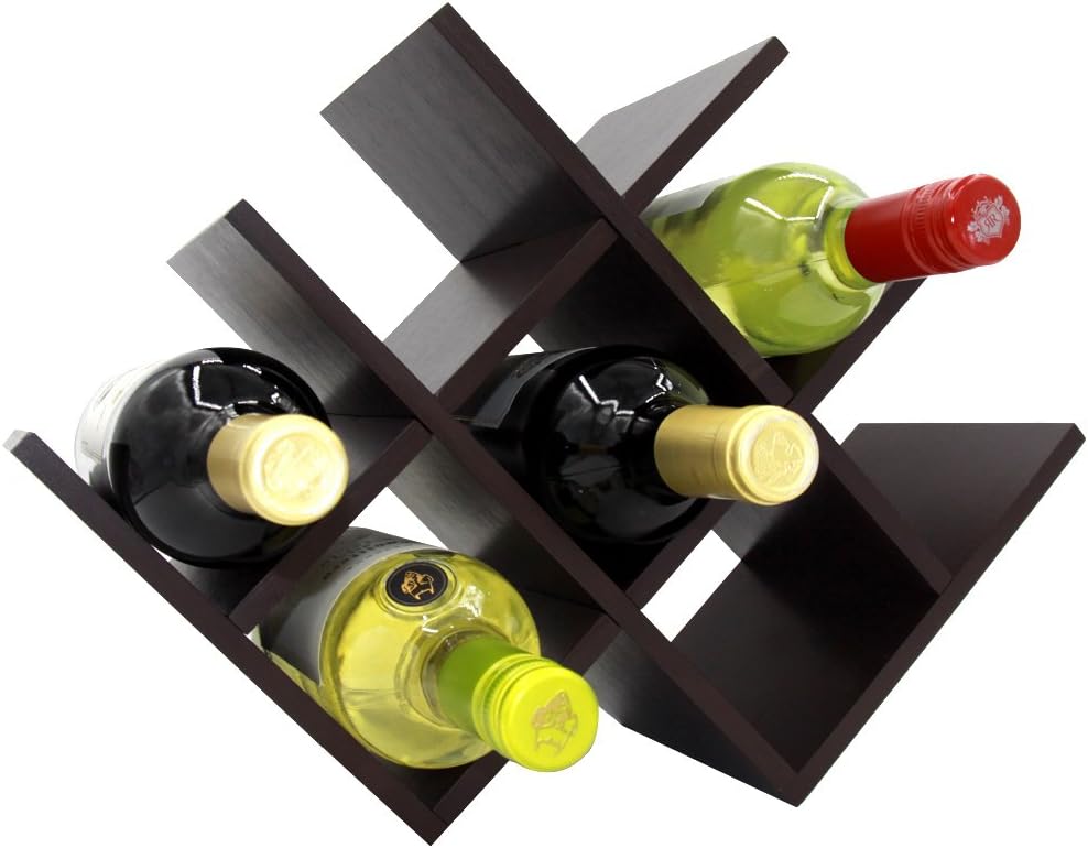 Autree Espresso Bamboo Wine Rack 8-bottles Countertop