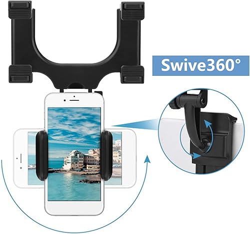 Miniatura 8 de Clip de agarre universal para espejo retrovisor, soporte universal para teléfono de repuesto para iPhone Samsung HTC GPS Smartphone