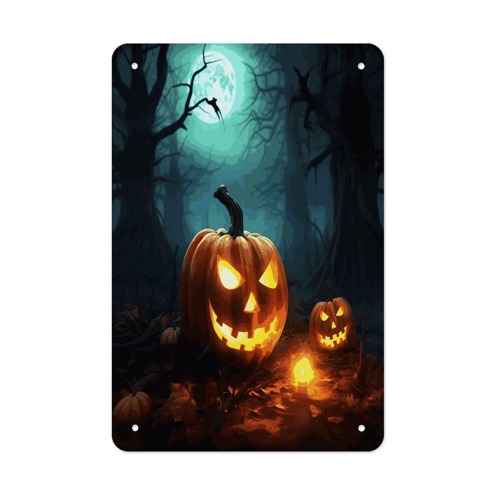 Btcowzrv Style Happy Halloween Pumpkins Metal Tin Sign Wall Decor Hanging Plaque