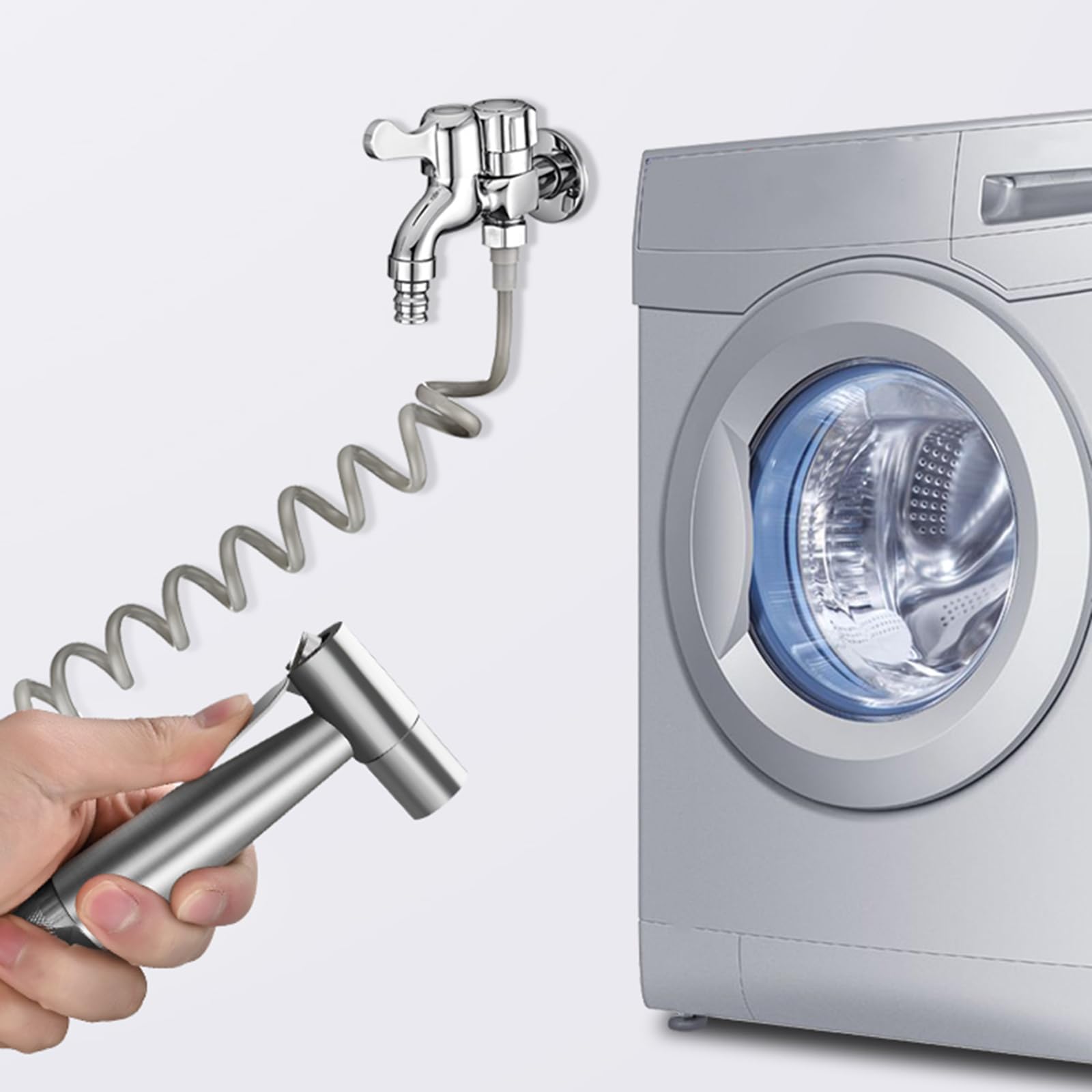 Manguera de ducha flexible de 1,5 m a 2 m, manguera retráctil de alta presión, color gris, antitorsión, ajuste universal para baño, material de fácil instalación