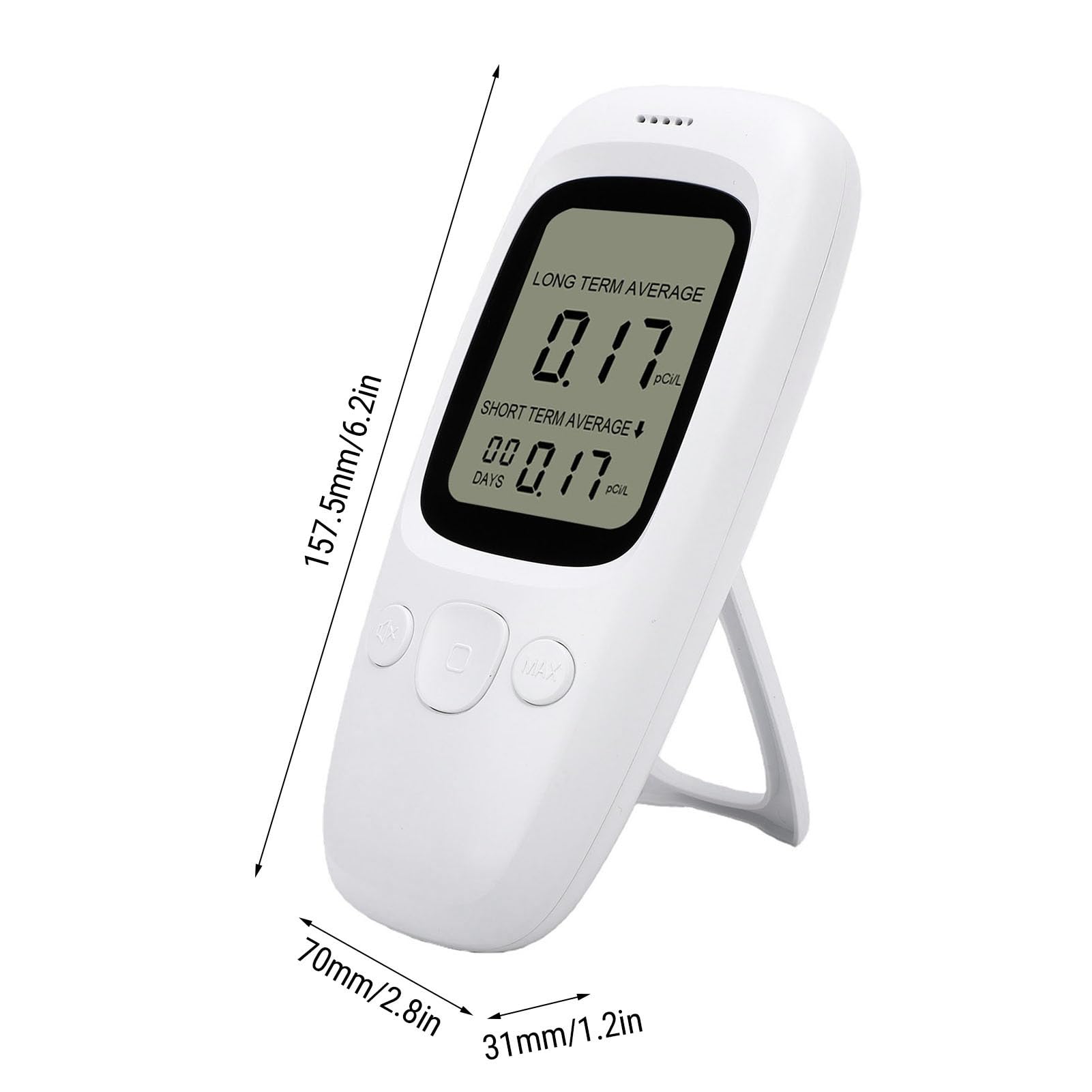 Annadue Rivelatore di Radon Portatile 0-270pCi/L con Sensore Ionico, | Monitor digitale per radon, display LCD, uso domestico, con archiviazione dati, per camera da letto, seminterrato, ufficio,