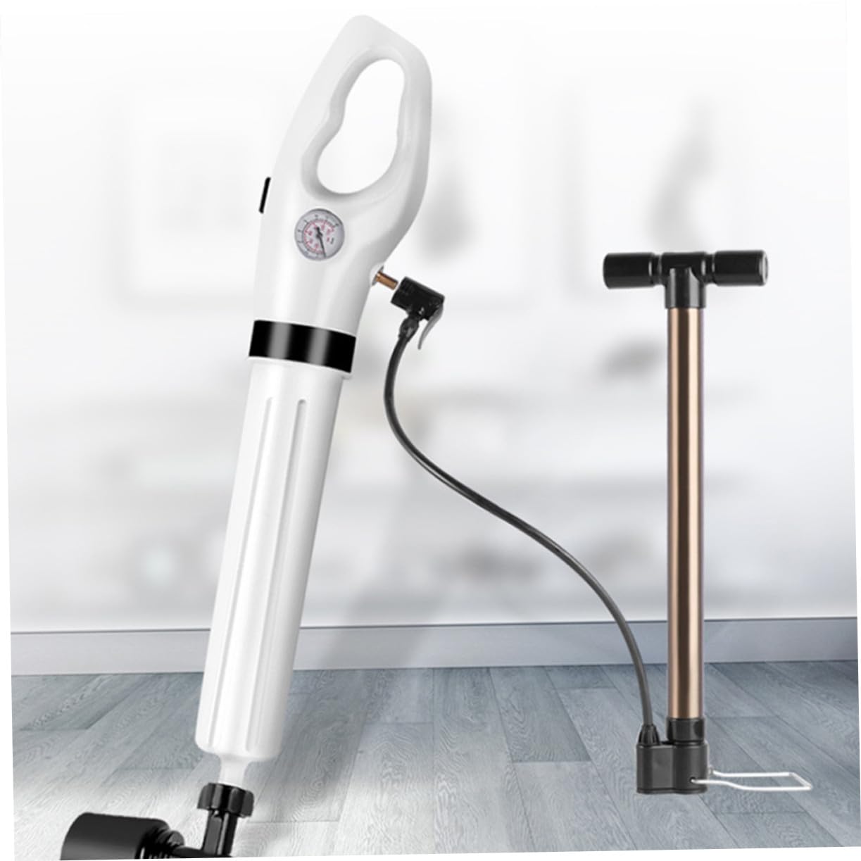 Ventouse pour Déboucher Toilettes Blanc en Plastique Flexible de Toilette