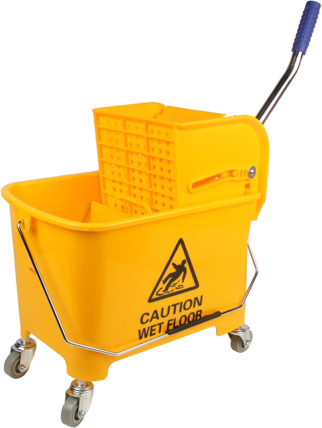 20160012 K-118A Plastic Single Bucket Wringer Trolley (20 Liters)