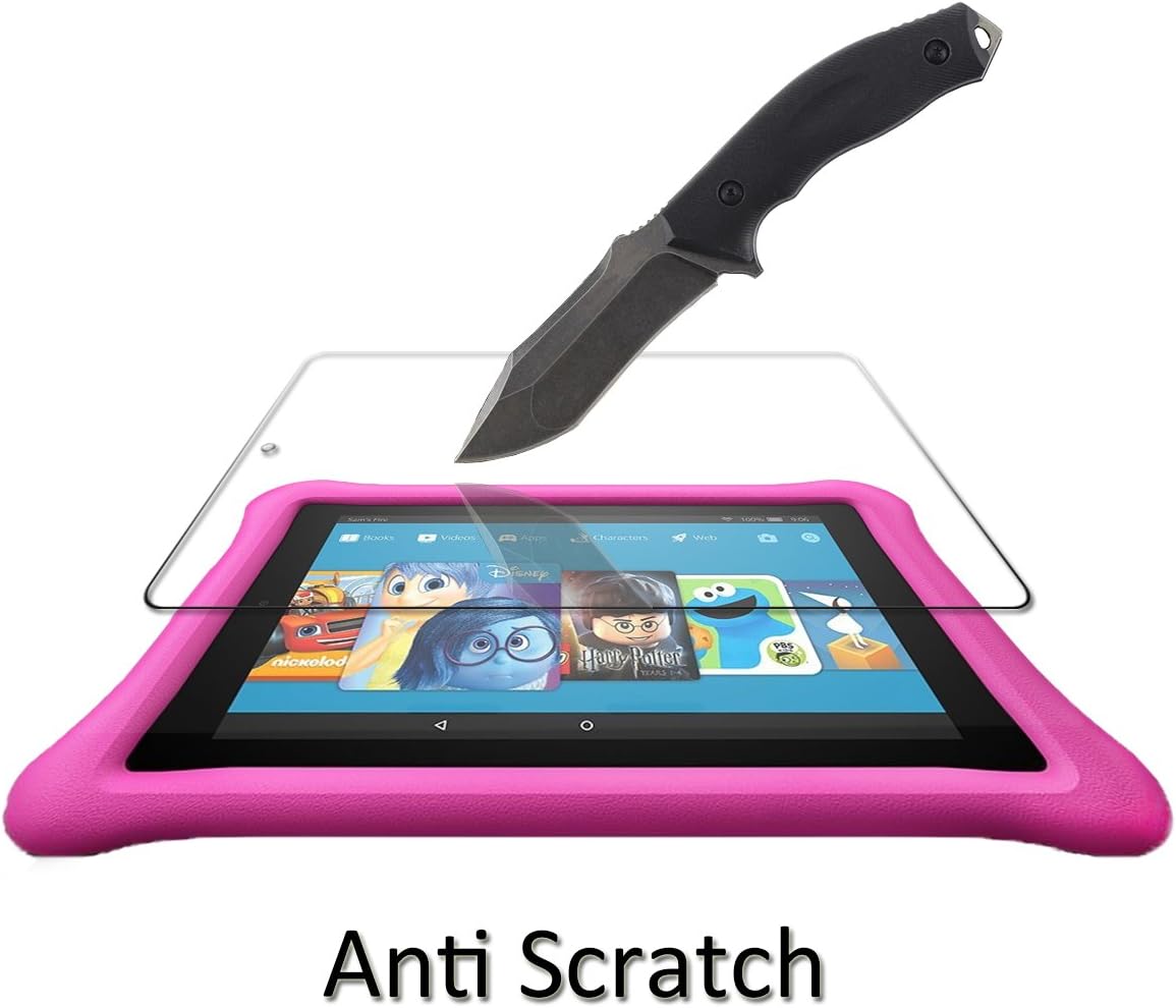 Orzero (2 Pack) Tempered Glass Screen Protector Compatible for Amazon Kindle Fire HD 8 Kids Edition 2018, 2017, 9H Bubble-Free (Lifetime Replacement)