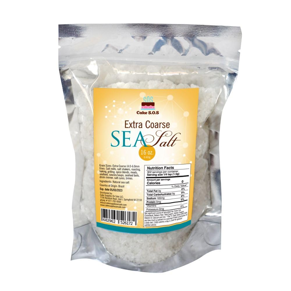 Premium Atlantic Sea Salt, Extra Coarse Grain 1 lb