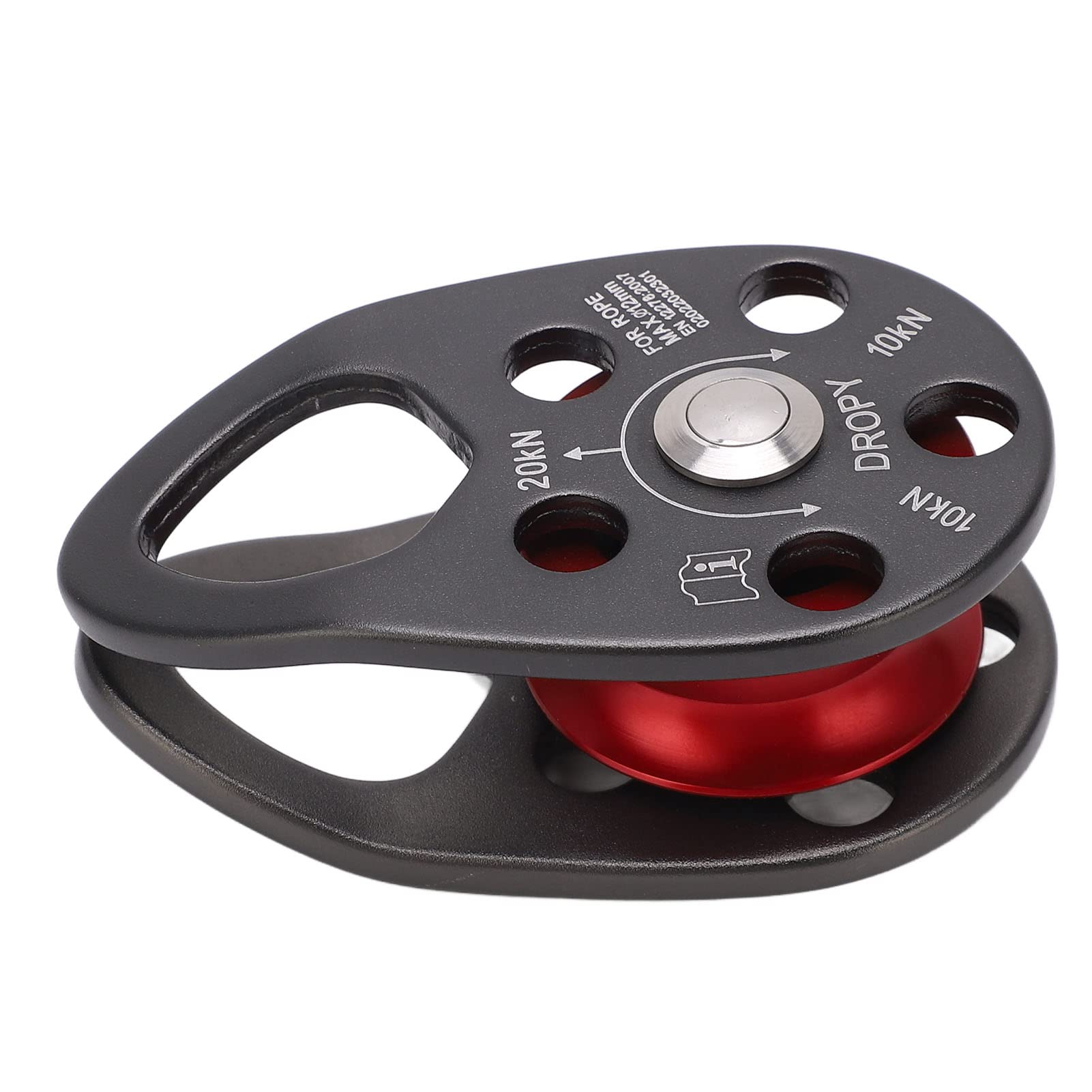 Keenso Poulie D'Escalade Alliage Aluminium Ultra Résistante Rouge - Charge 1000kg