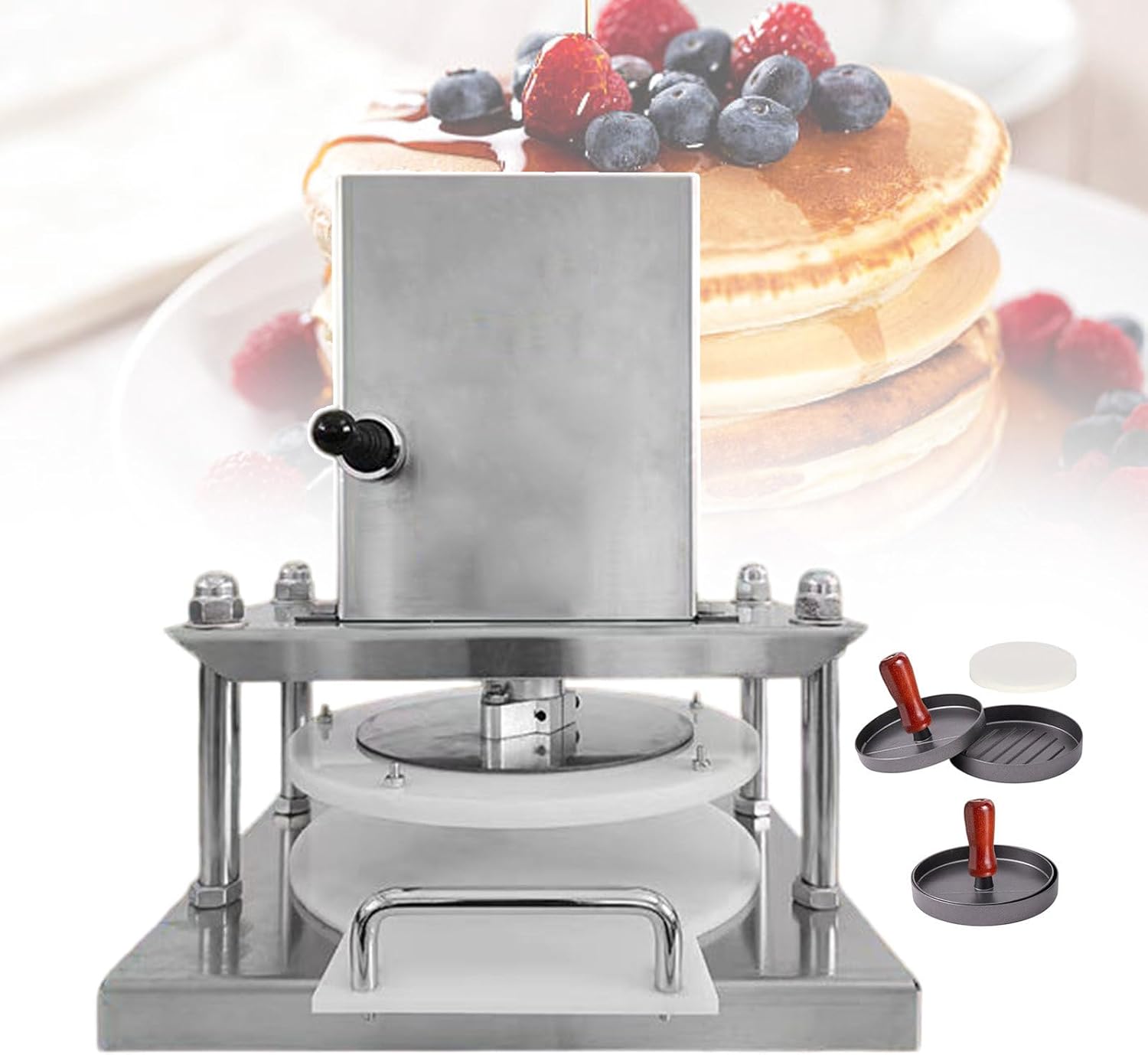 Electric Pizza Base Dampers | Stainless Steel Pizza Forming Machine with 2 Civic Presses | Tools for Making Pizza Paste for Commercial and Home Use | 8.6 Inch/9.8 Inch,25cm