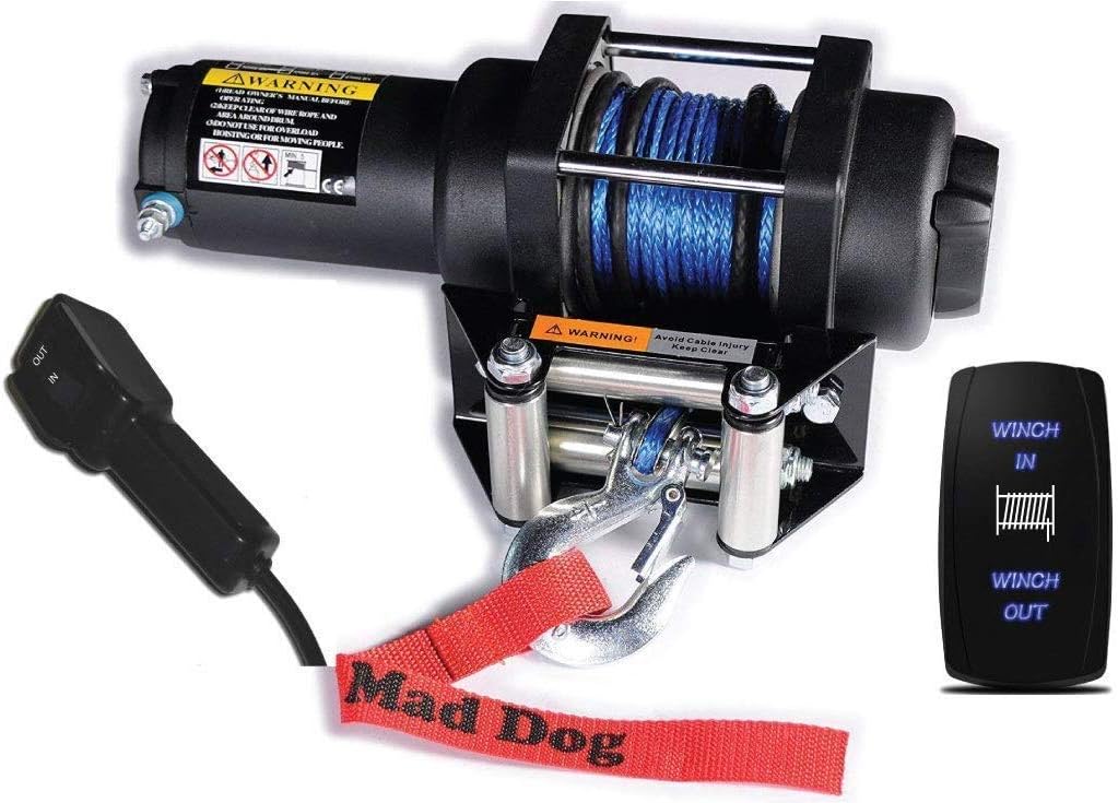 Mad Dog 4500lb Winch Mount Combo w/Synthetic Rope Polaris 2011-2014 Diesel Ranger (900)/ Ranger 800 Full-Size 4x4 Crew
