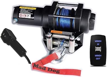 Mad Dog 4500lb Winch Mount Combo w/Synthetic Rope Kawasaki 2017-2025 400 Mule SX/XC