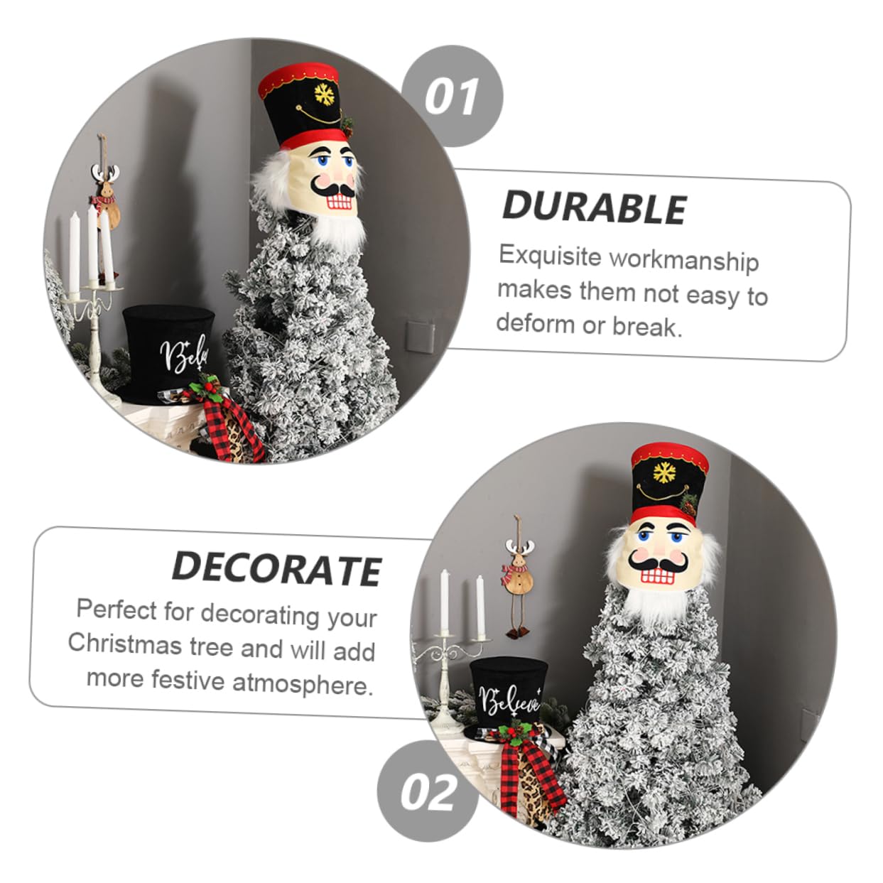 TOPBATHY 3 Pièces Décoration de la du Sapin de Noël Gonflable décoration de Sapin de noël Haut cimier Sapin de Noel Christmas Tree Topper Ornement de fête décor de Noël Le Fer