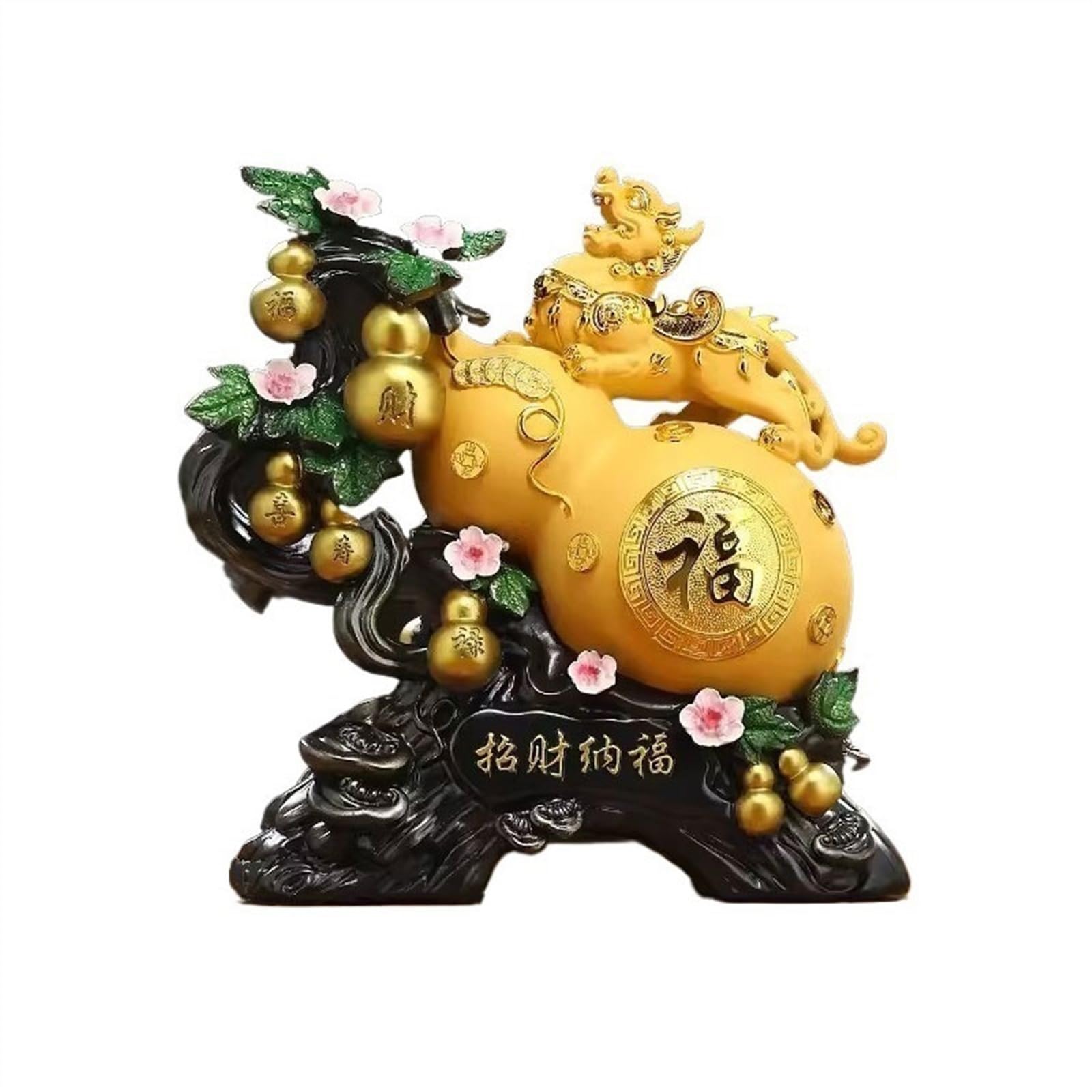 Decorazioni per la Scrivania I mestieri in resina retrò attirano ricchezza e buona fortuna Ornamenti di zucca Pixiu Raccolta di famiglia Decorazione di ricchezza Figurine di Scultura ( Size : S )
