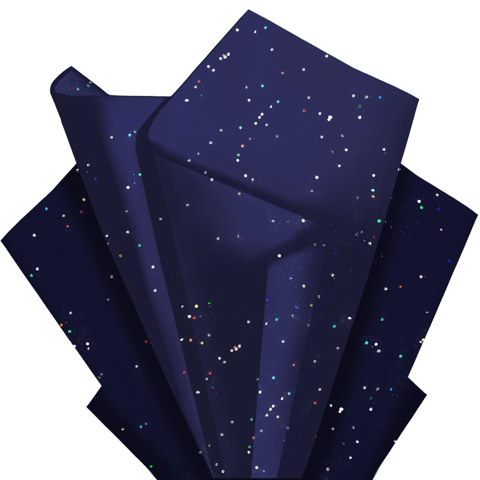 Blue Glitter Tissue Paper for Gift Bags 36 Sheets 14x20 Inch - Recyclable Wrapping Paper for Weddings, Birthdays, Party &amp; Festival Decorations DIY Craft Supplies