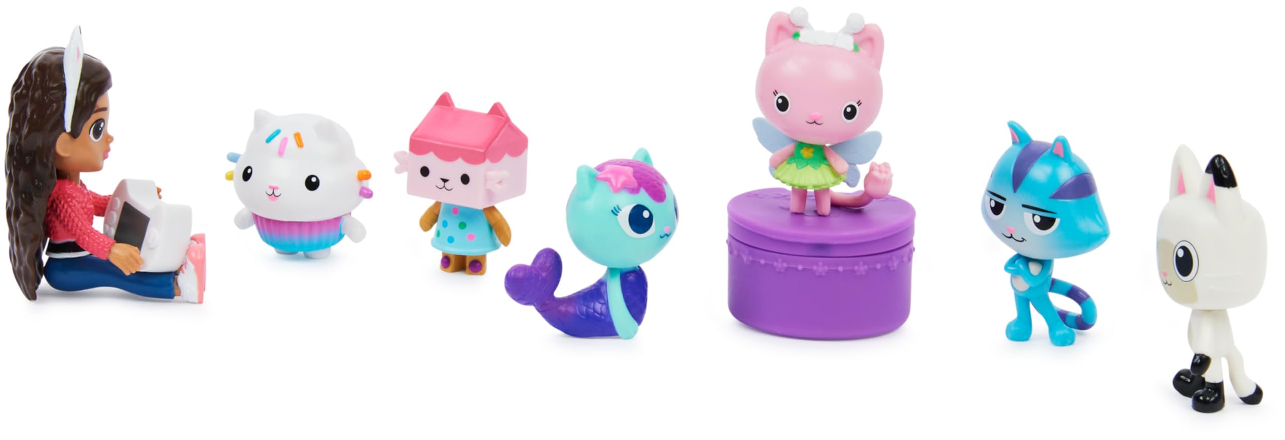 Gabby et la Maison Magique - Gabby Dollhouse - Coffret Cadeau Figurines - 7 Figurines Et 1 Accessoire Surprise - Dessin Animé Jouet Maison De Poupée - Jouet Enfant 3 Ans Et +