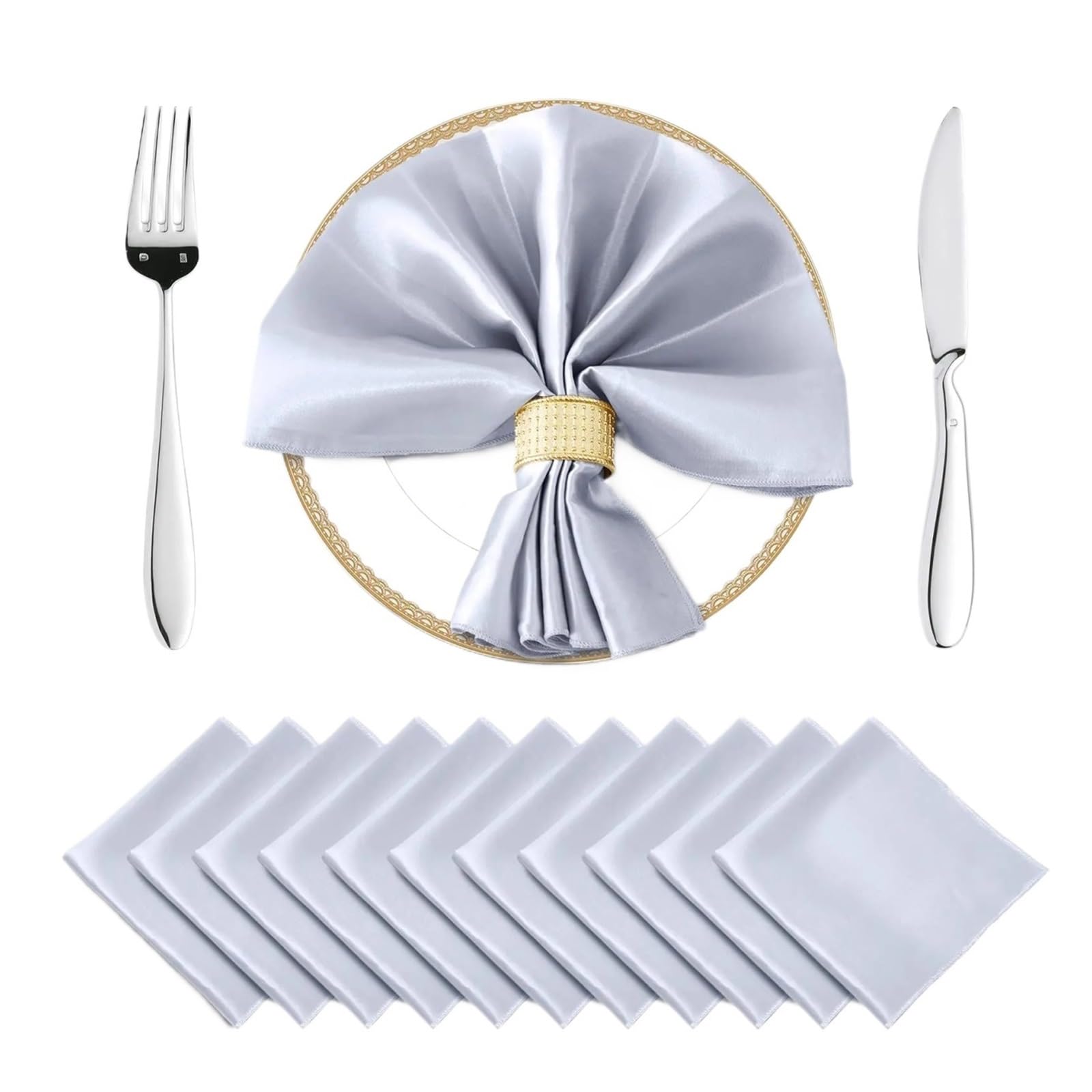 Eamrfvqt Color 13 Satin Dinner Napkins, Satin Dinner Napkins 24Pcs 30X30cm Multicolor Wedding Party Decor
