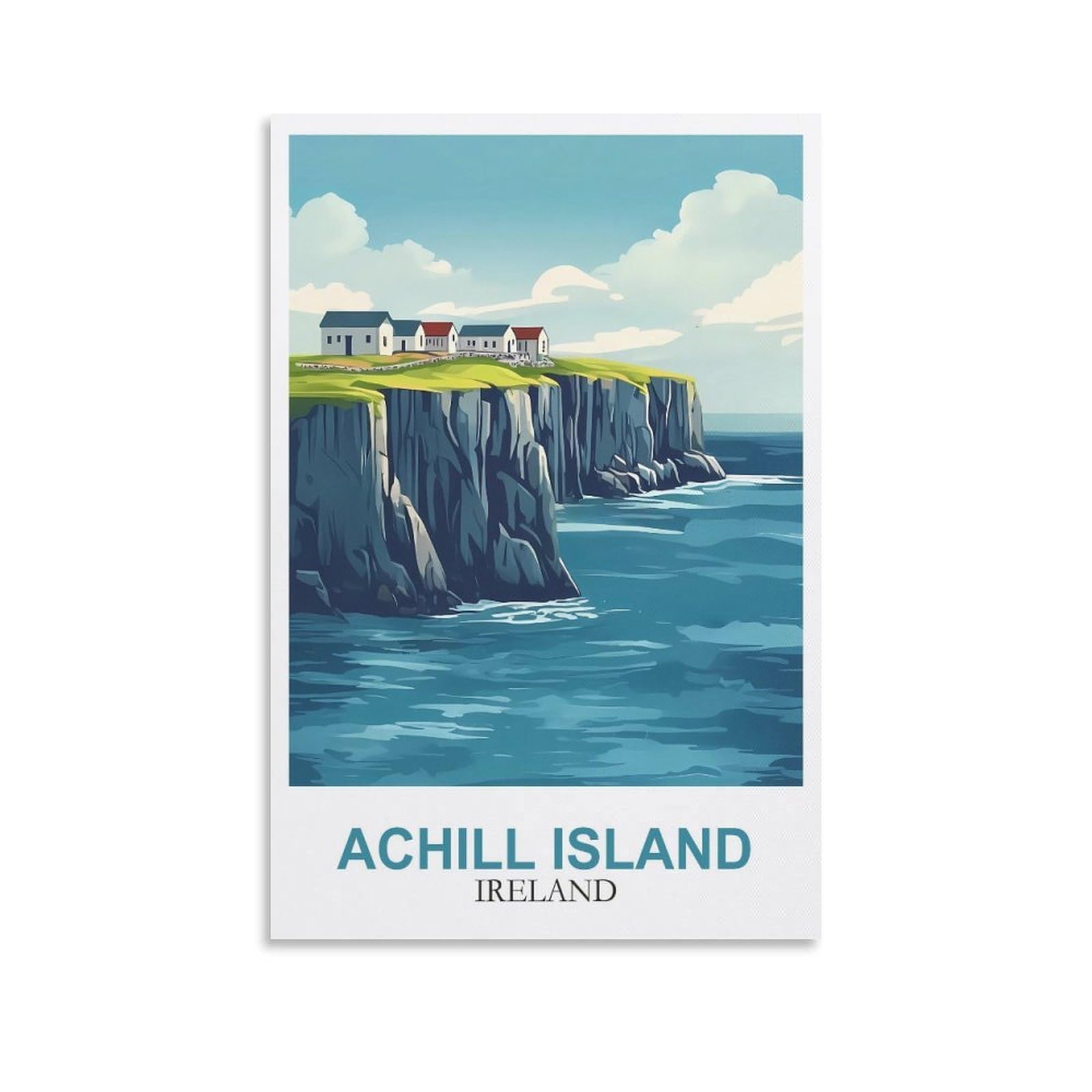 EZMLFA 5D Diamond Painting Kits for Adults,Achill Island Ireland,Diamond Painting,Landscape Gem Art Kits Adult and Crafts Home Decor 40x50cm