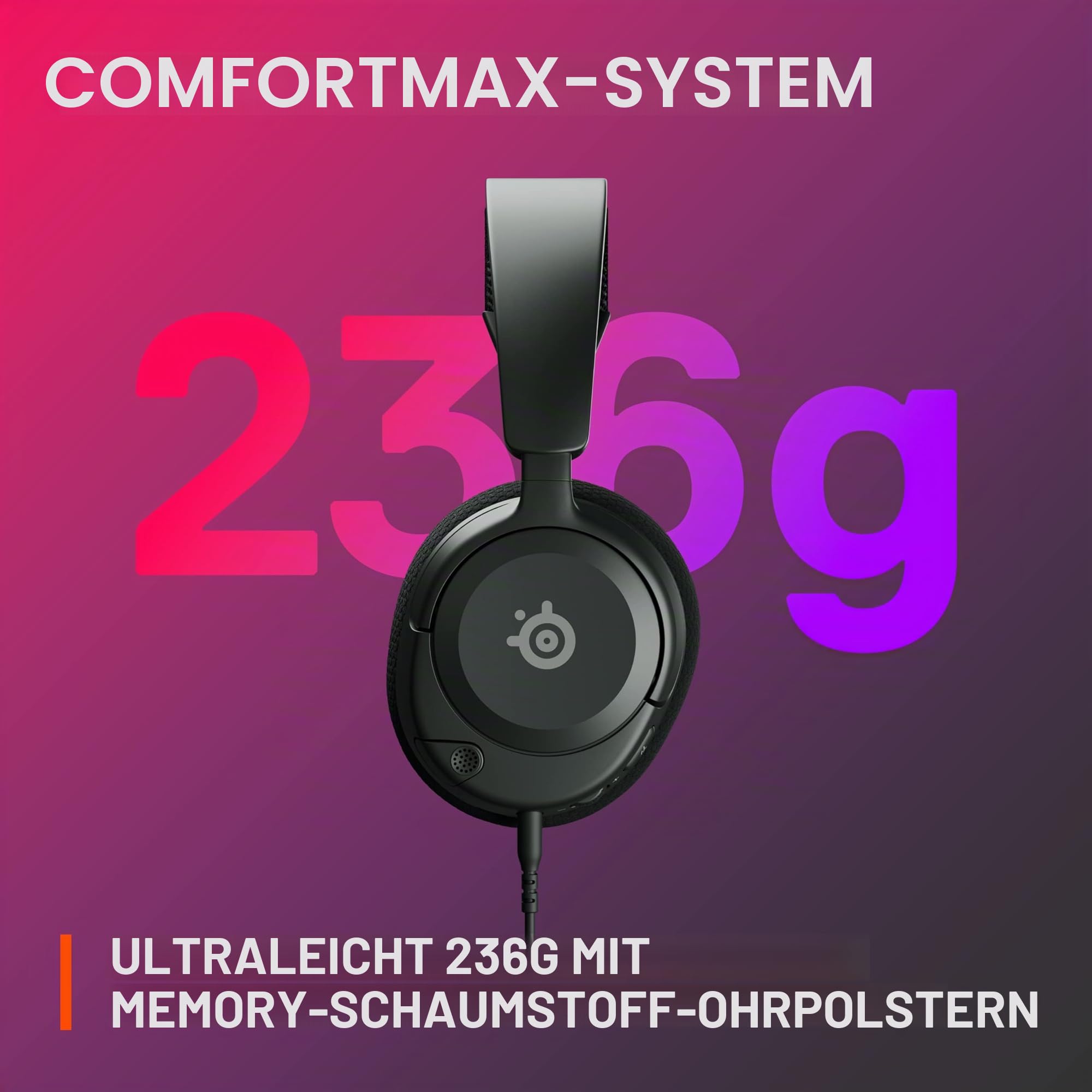 SteelSeries Arctis Nova 1 Multi-System-Gaming-Headset – HiFi-Treiber – 360° räumliches Audio – Komfortdesign – langlebig – Ultraleicht – Mikrofon mit Geräuschunterdrückung – PC, PS5/PS4, Switch, Xbox