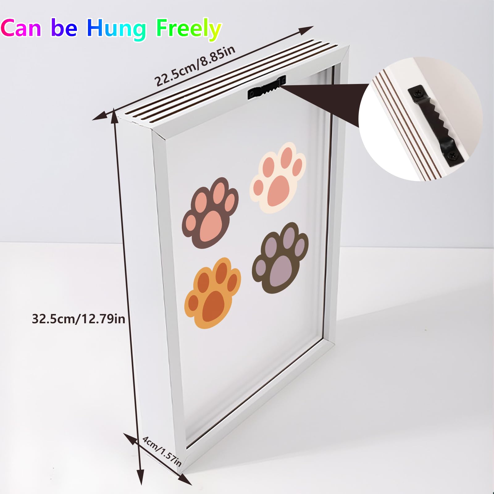 SciFiVisi Familien Handabdruck Set mit LED Nachtleuchte Fußabdruck Baby Set und für die Ganze Familie mit 4 PS-Platten,handabdruck set für paare, Holzrahmen Zum Basteln für Geschenk (Weiß)