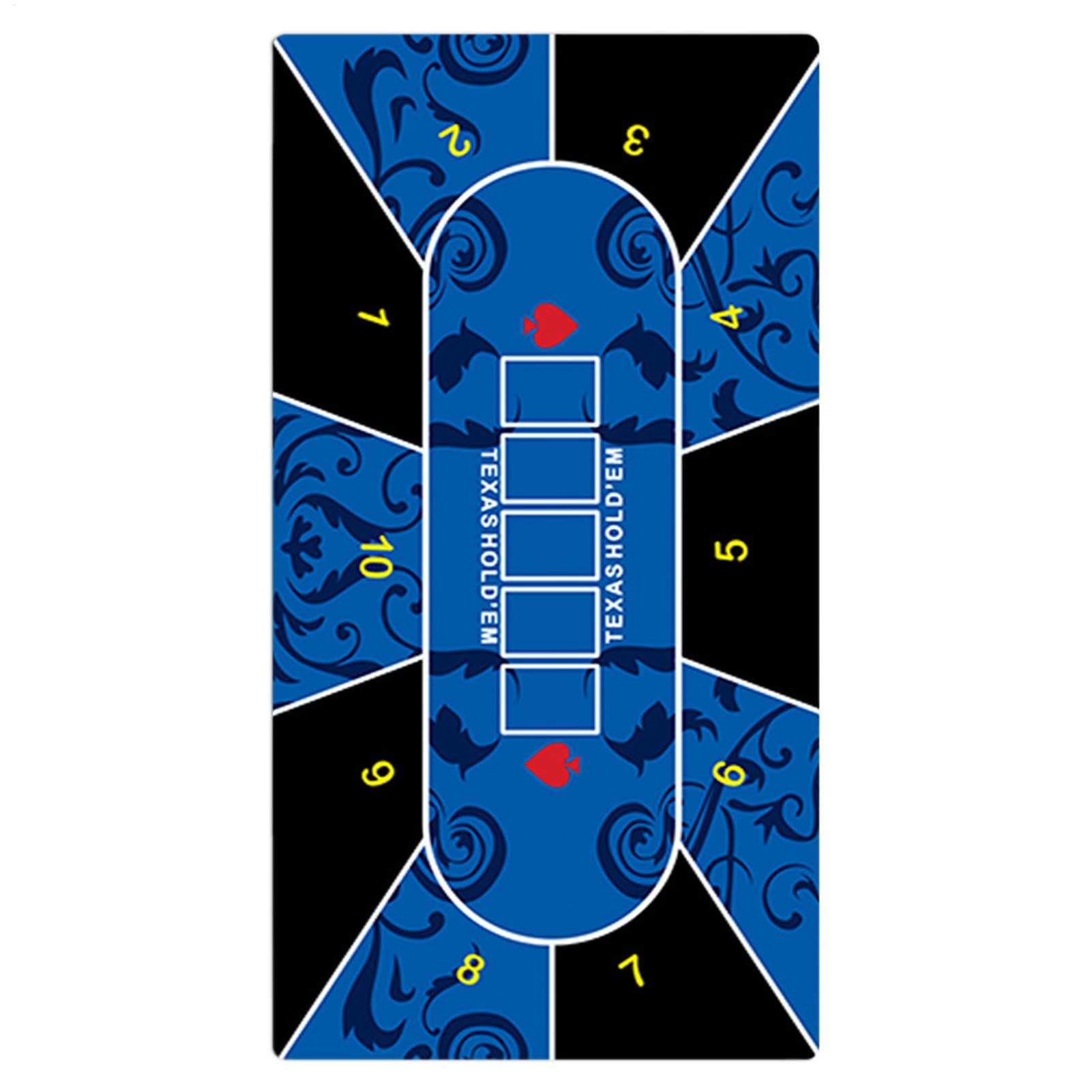 Holdem Poker Mat,Portable Rubber Game Mat with Poker Layout - Holdem Tabletop Pad for Board Game Rooms, Home Entertainment