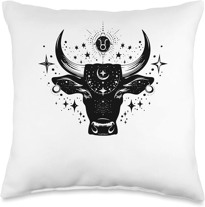 Zodiac Sign Taurus Cosmic Personality Astrology Lovers Throw Pillow