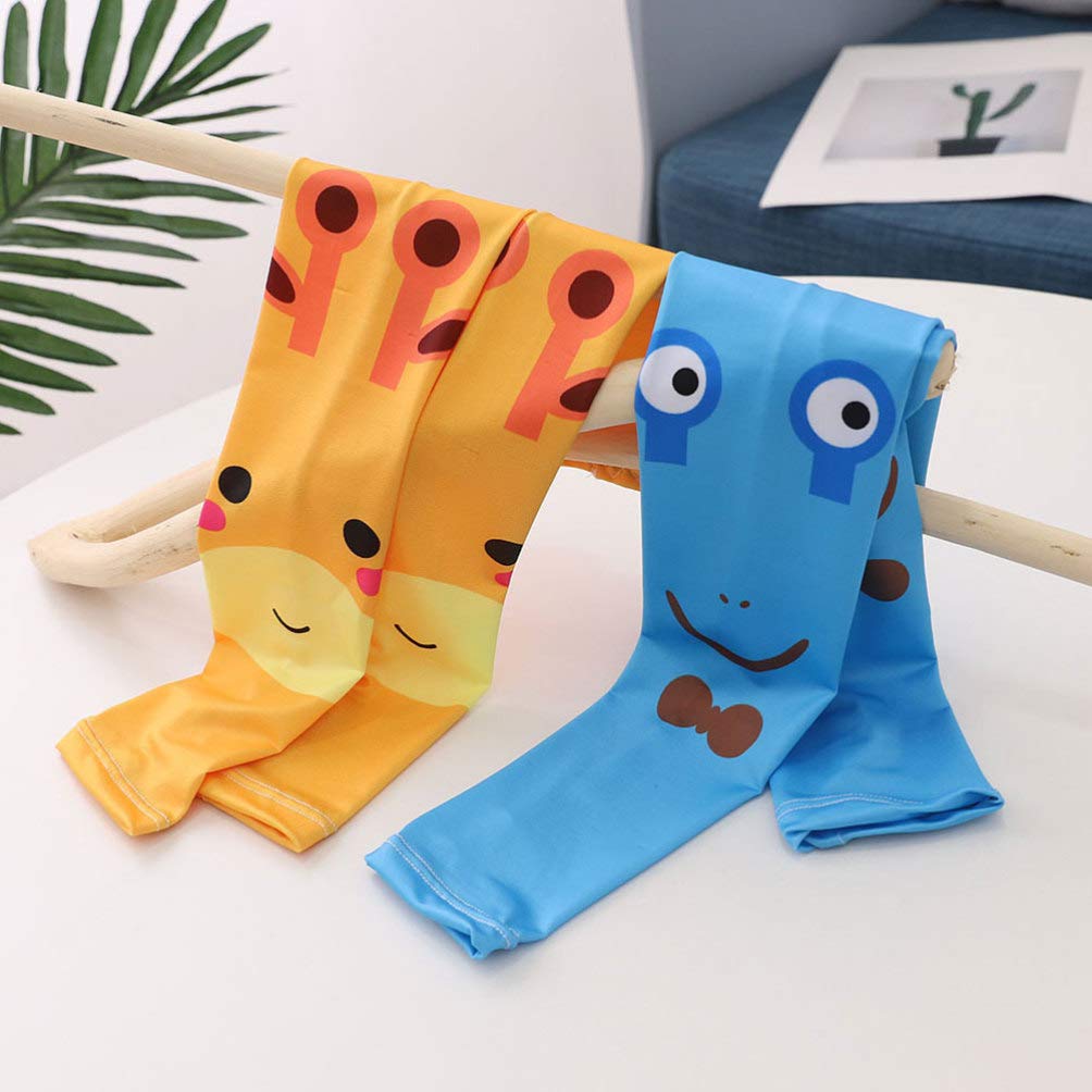 EXCEART 5 Pairs Kinder UV Schutz Arm Ärmeln Cartoon Gedruckt Kühlung Arm Strümpfe Seide Abdeckung für Outdoor Sport Wandern Laufen Radfahren Gemischt Muster