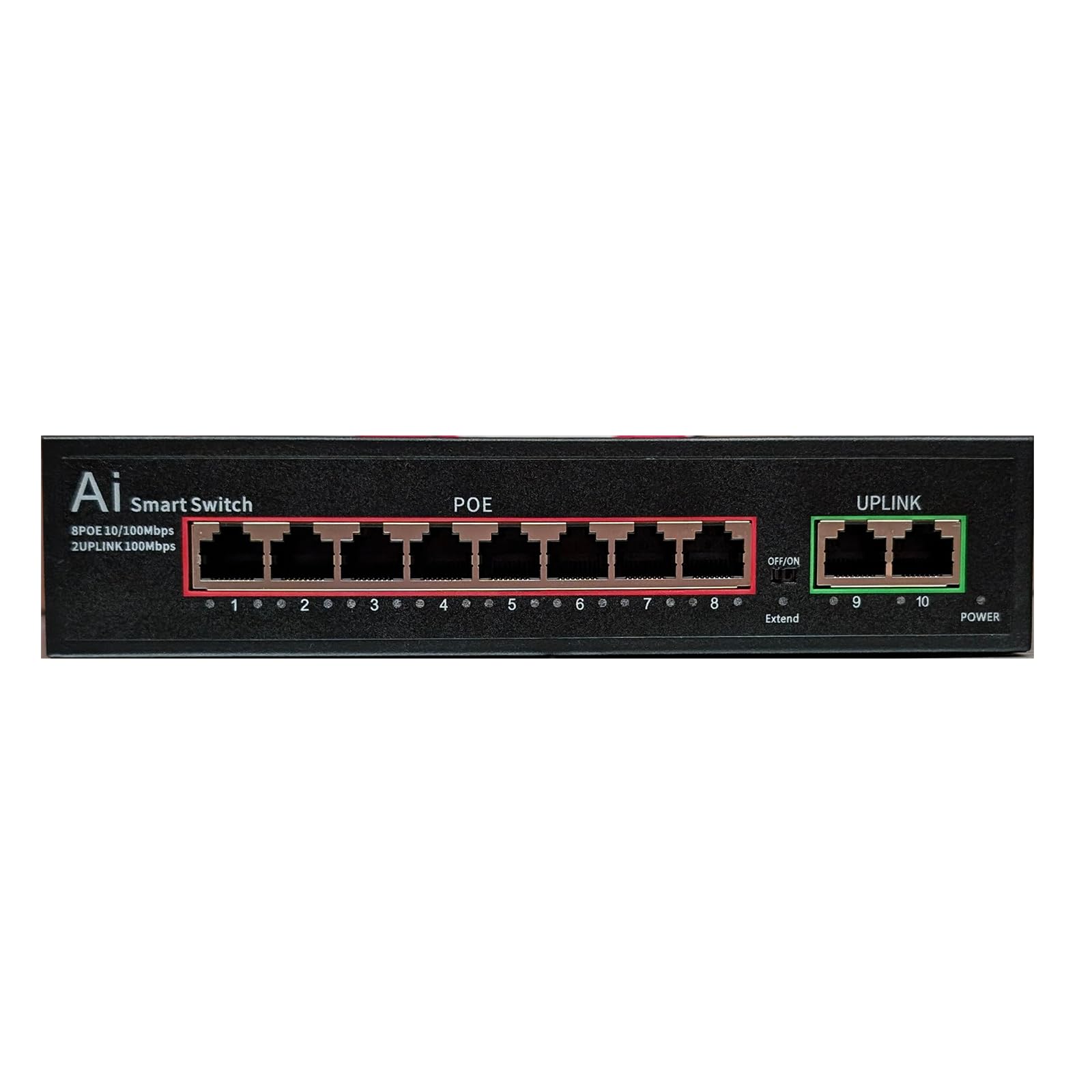 SWITCH POE 8 Drzwi 10/100MBPS + 1 UPLINK 10/100MBPS 150W - SETIK