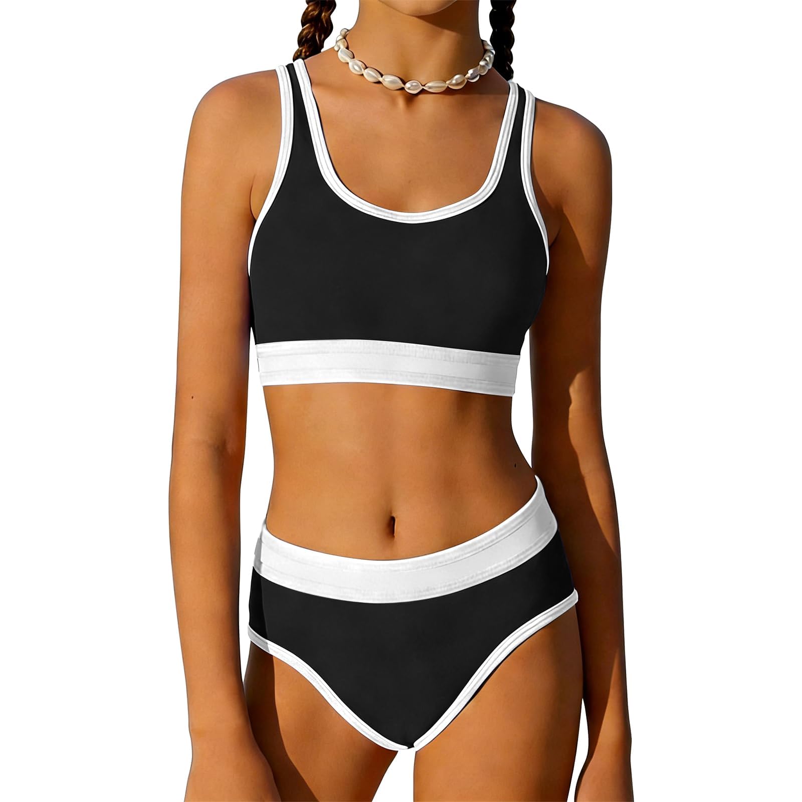 Bikini Mädchen mit verstellbaren Trägern, 2-teiliges Bikini Teenager Mädchen, Badeanzug für Mädchen116-164cm