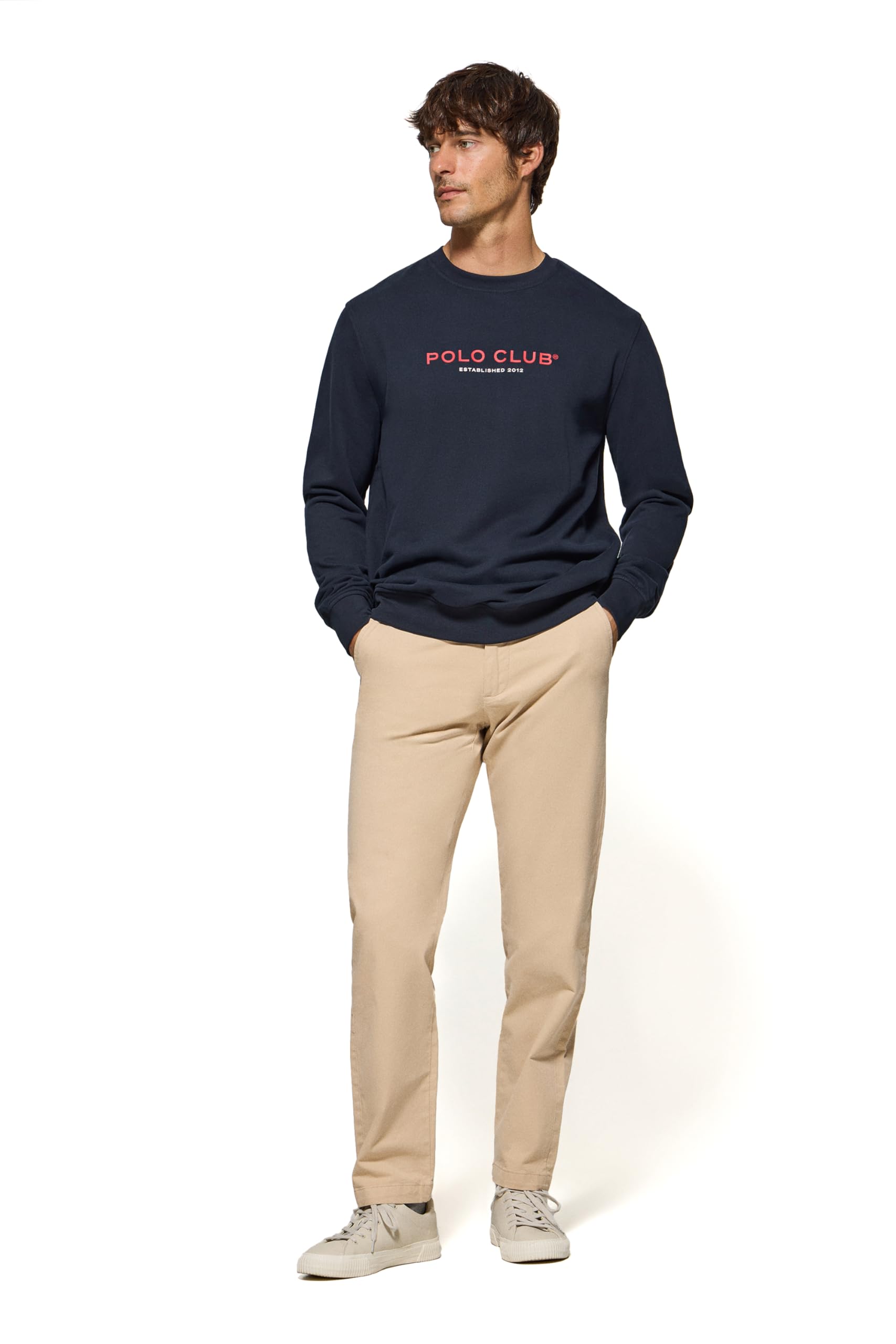 Polo Club Sudadera Hombre Básica 100% Algodón Sin Capucha - Sweatshirt Men