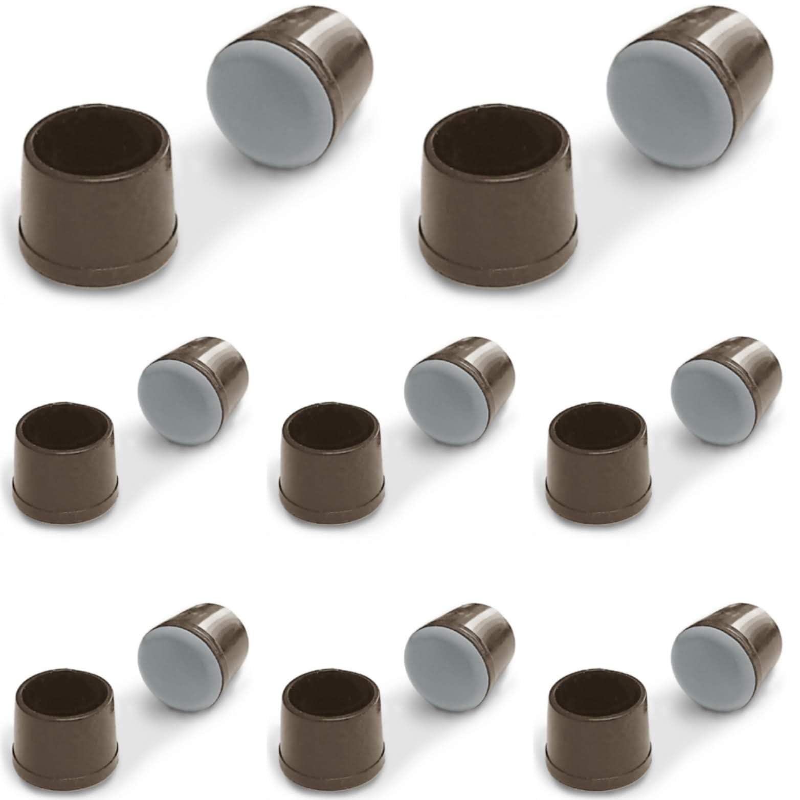 Ferrule End Caps with Teflon Base - (See Second Photo for Ordering Guide), Round Chair Leg Floor Protectors, Furniture Glides for Hardwood Floors - by Keay Vital Parts (24, 22mm to 25mm)