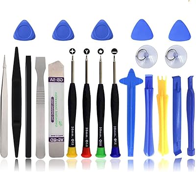 Precision Small Repair Tools Kit, Repair Screwdriver Set 21 in 1 for Fixing Cell Phone Watch Computer Tablet, 45# Steel Opening Pry Tool Repair Kit Set, 1 Set