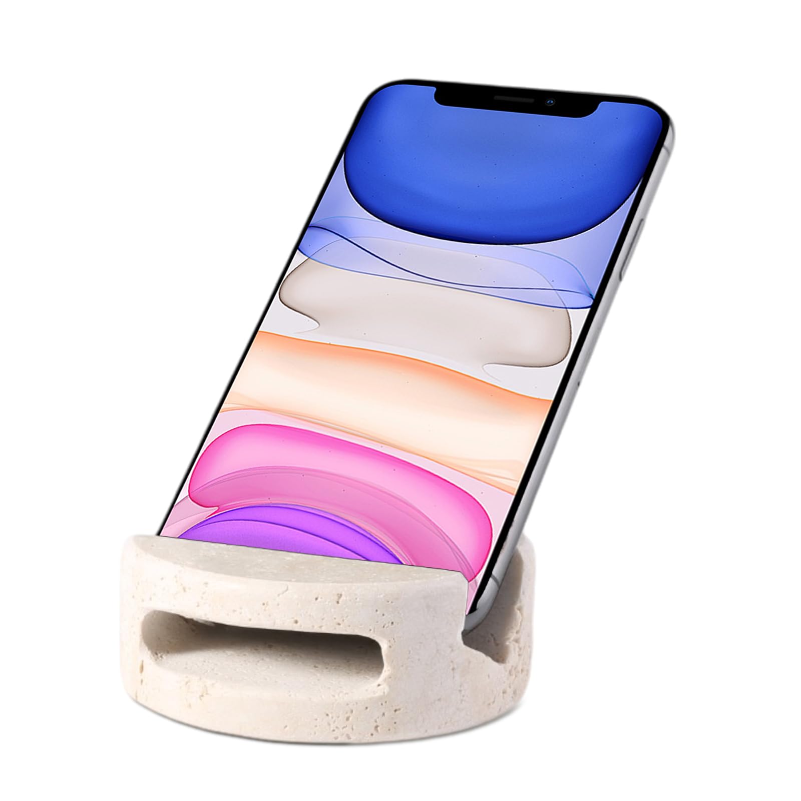 Soporte de mármol Koville para teléfono celular con amplificación de sonido pasiva 8