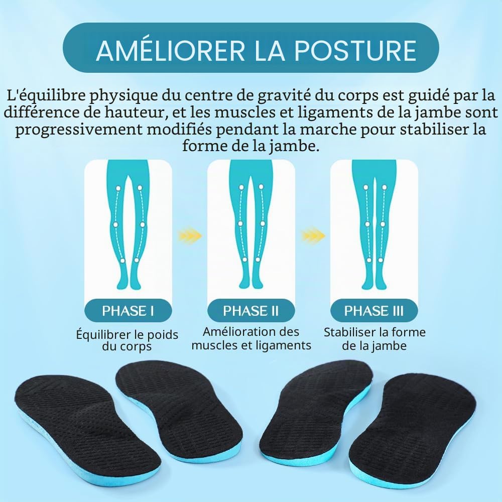 XINIFOOT Semelles de pronation orthopédiques pour hommes et femmes, correcteurs de pieds plats, jambes en O/X et arquées, soulagement de la douleur au talon
