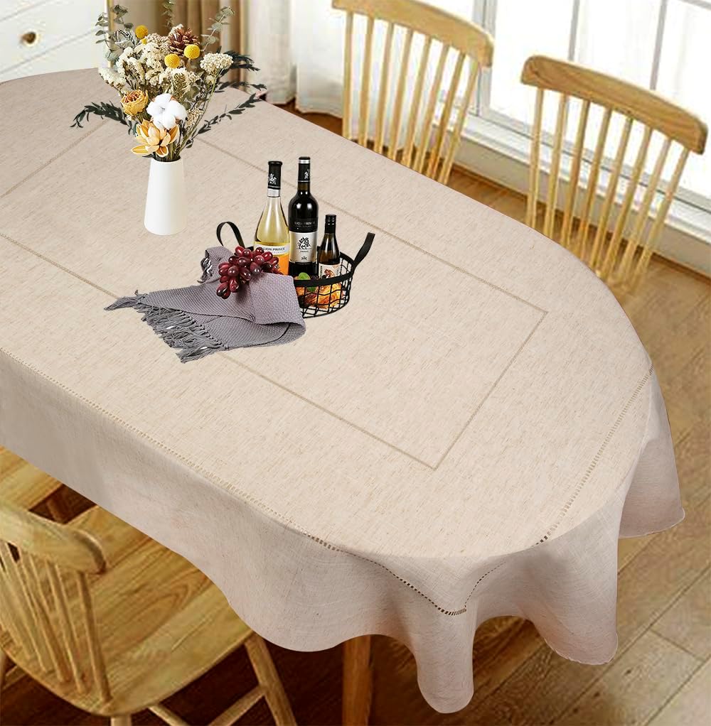 AEHISDHIE Oval Tablecloth with Hollow for Oval Table, 52x70