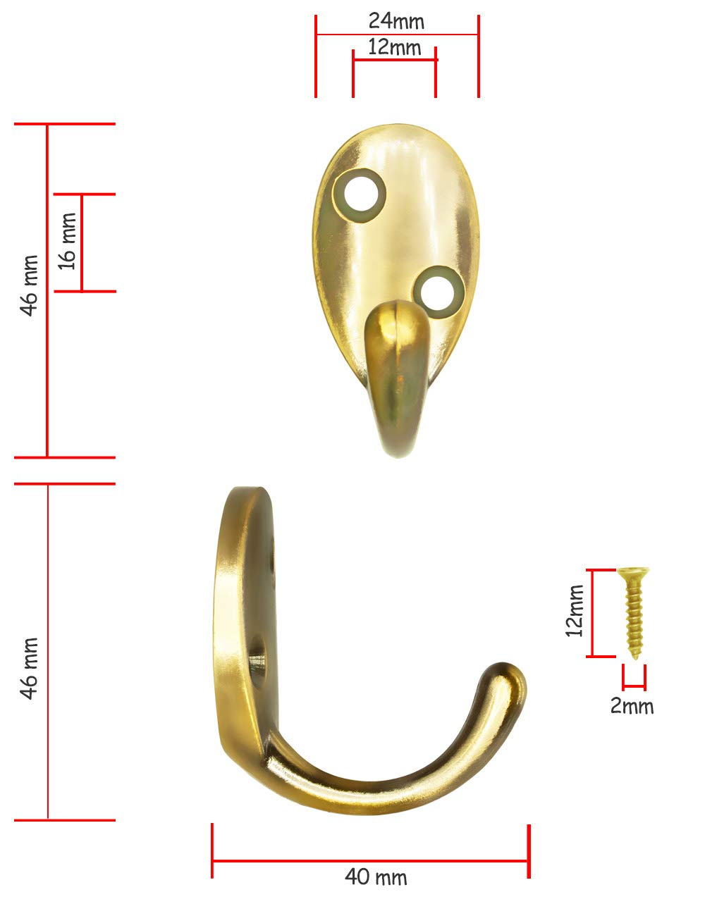 Fuxxer® Ganci antichi, ganci per asciugamani, ganci in ferro, oro, set da 4 pezzi