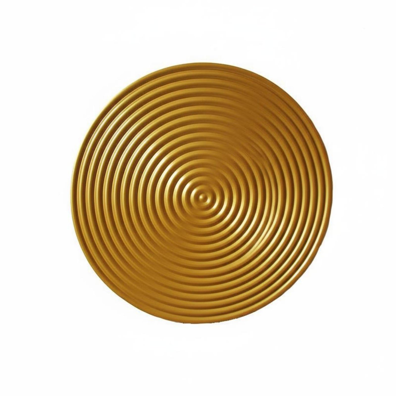 MotiveTech Wandteller Metall Wanddeko Wandplatte Wandrelief Wandkunst aus Eisen mit Kreisrippen Und Erhöhter Mitte in Schimmernder Oberfläche für Wohnzimmer Flur Eingang Büro, Champagnergold