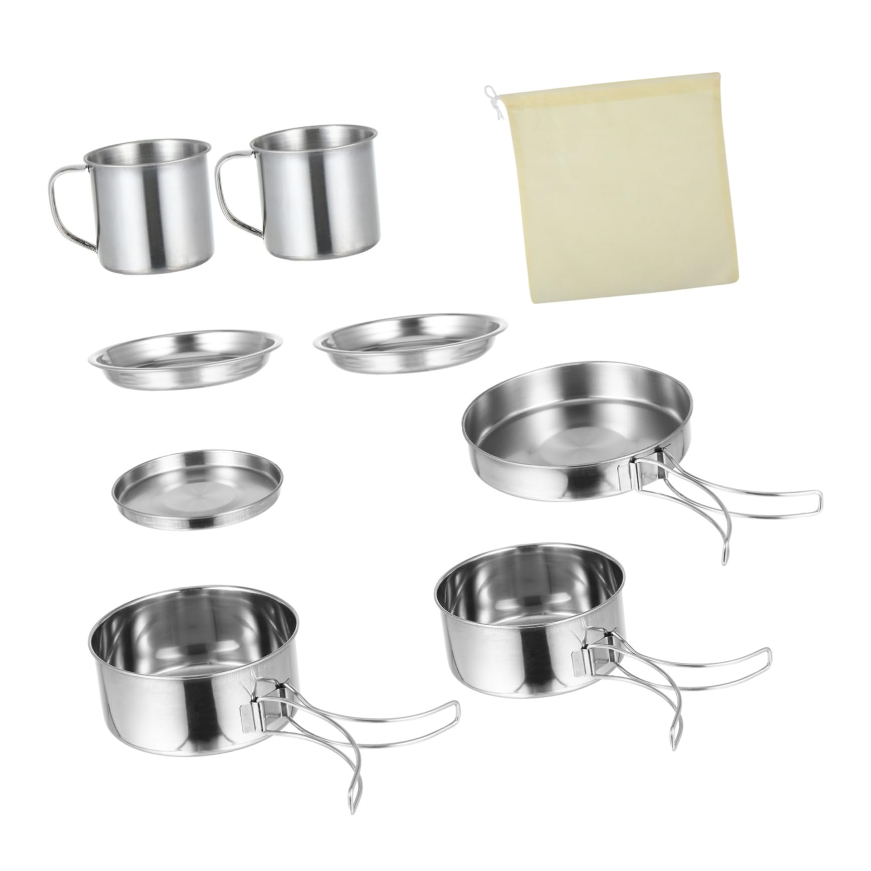 Juego de Cocina para Camping de 8 Piezas de Acero Inoxidable