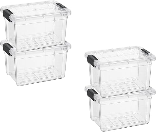 Miniatura 95 de Superio Cajas de almacenamiento transparentes con tapas, contenedores de plástico de 8.75 cuartos de galón para organizar, cajas apilables, sin BPA,