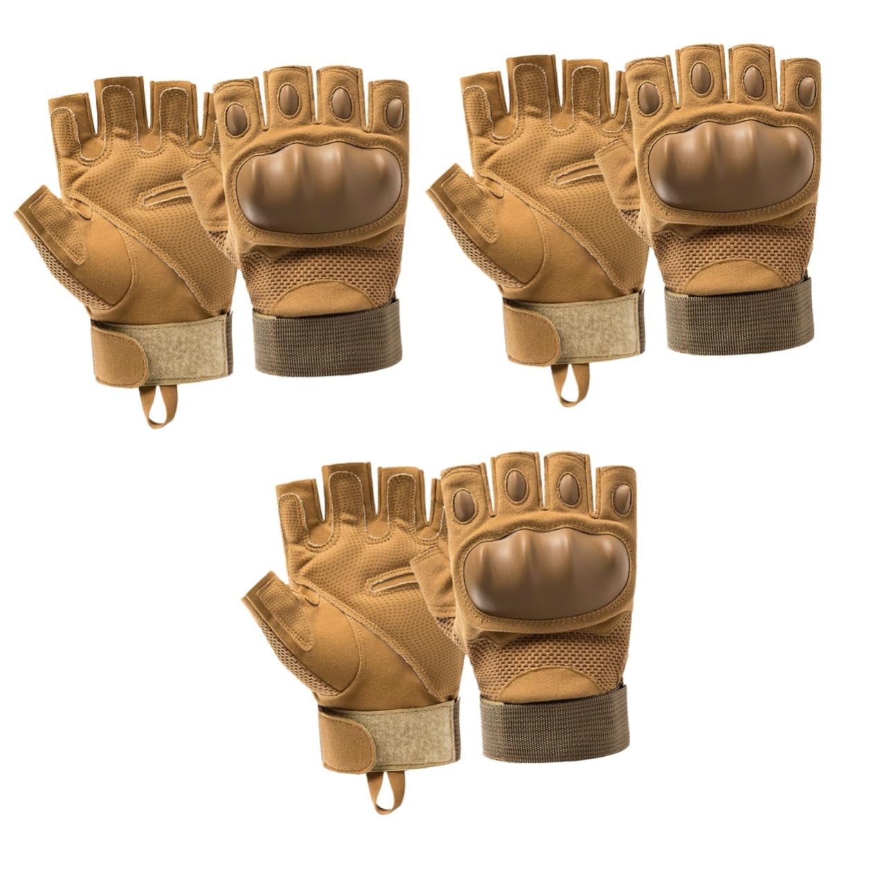 INOOMP 3paare Halbfinger Fahrradhandschuhe Für Und Atmungsaktive rutschfeste Und Strapazierfähige Outdoor-Handschuhe Für Radfahren Fitness Und Bergsteigen Khaki
